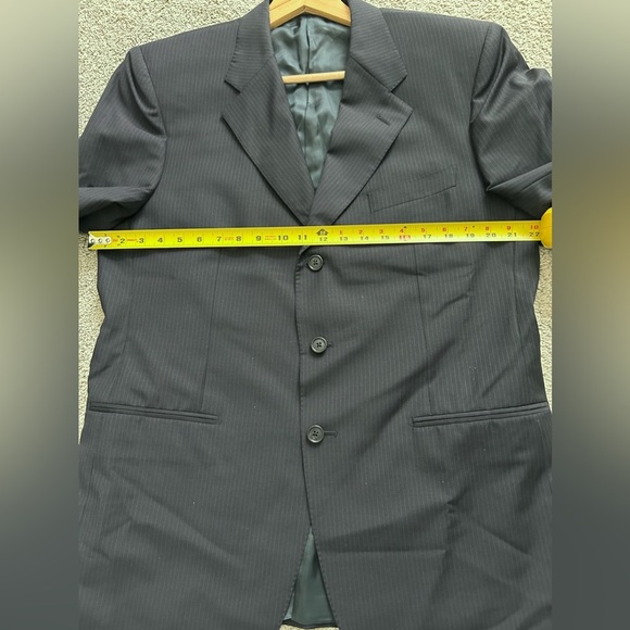 Corneliani Navy Striped 3-Button 100% Extrafine Virgin Wool Sports Coat - Picture 12 of 12